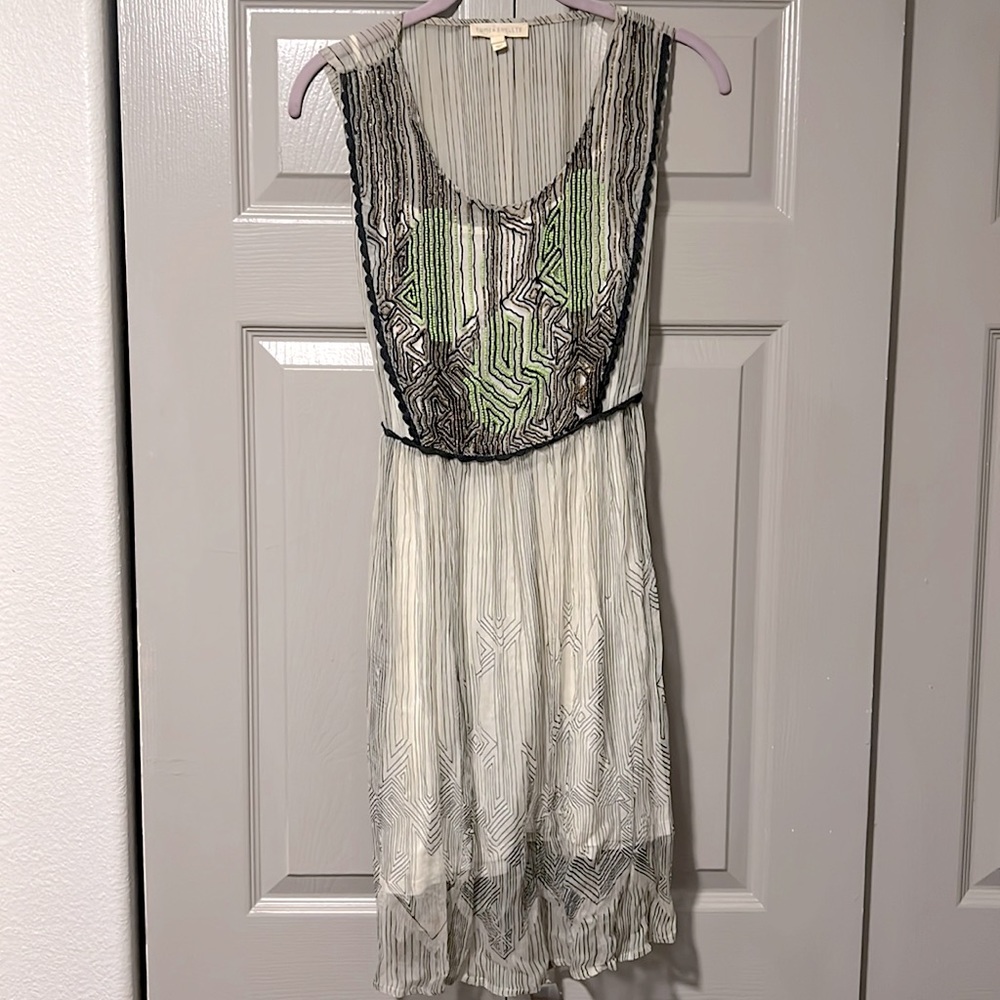 Silk Overlay Anthropologie Beaded Dress